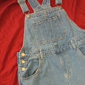 SHEIN Light Blue Denim Overalls Women's L Fashion Jeans